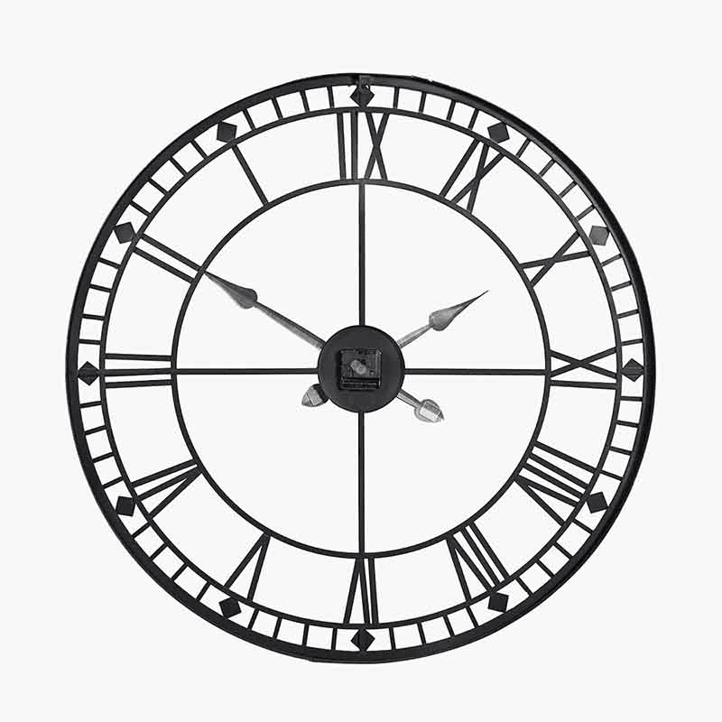 Skeleton Clock, D80cm, Black