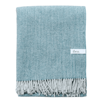 Image showing the Recycled Wool Blanket, 145 x 190cm, Sage Waffle product.
