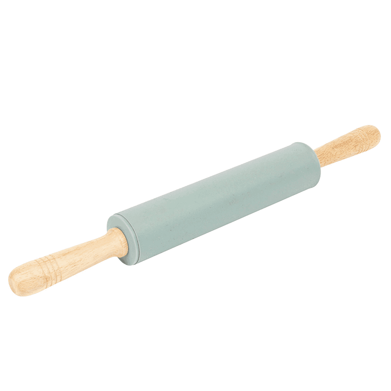 Silicone Rolling Pin With Wooden Handles, Teal