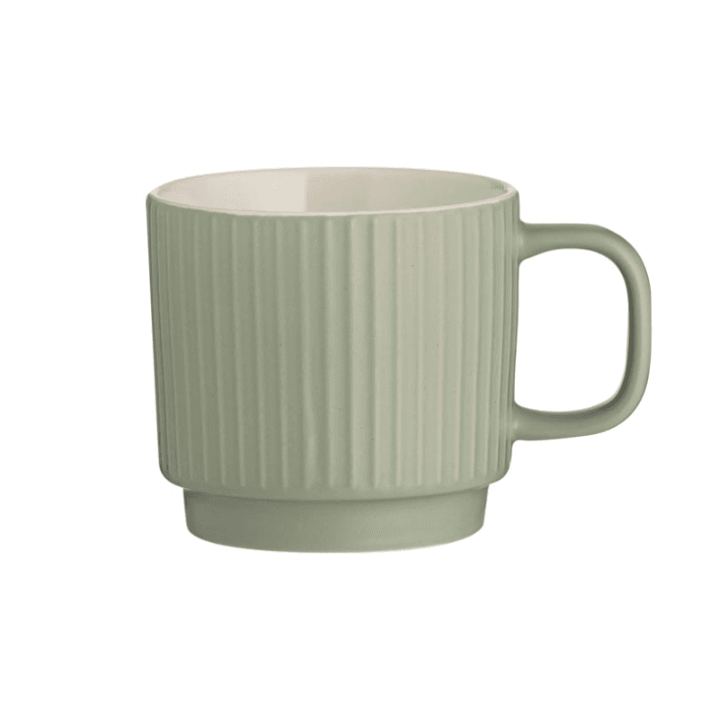 Embossed Line Mug, H8.5 x W9.5 x L13, Green
