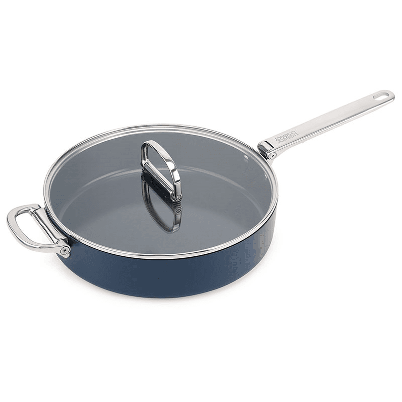 Space Folding Ceramic Non-Stick Saute Pan & Lid, 28cm, Midnight Blue
