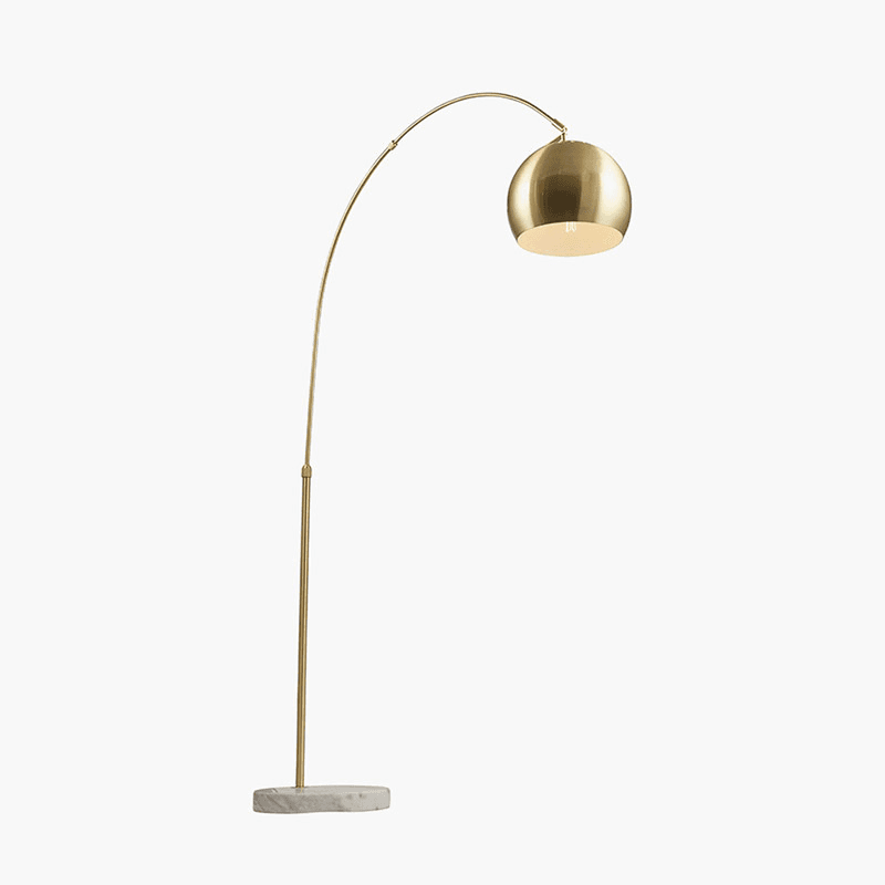 Feliciani Floor Lamp, H175cm, Brushed Brass and White Marble