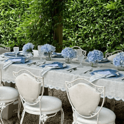 Image showing the Bridget Tablecloth, 150cm 300cm, Light Blue & White product.