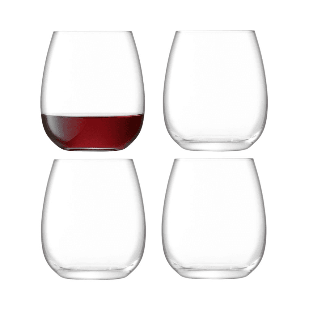 Borough Set of 4 stemless glasses, 455ml, clear
