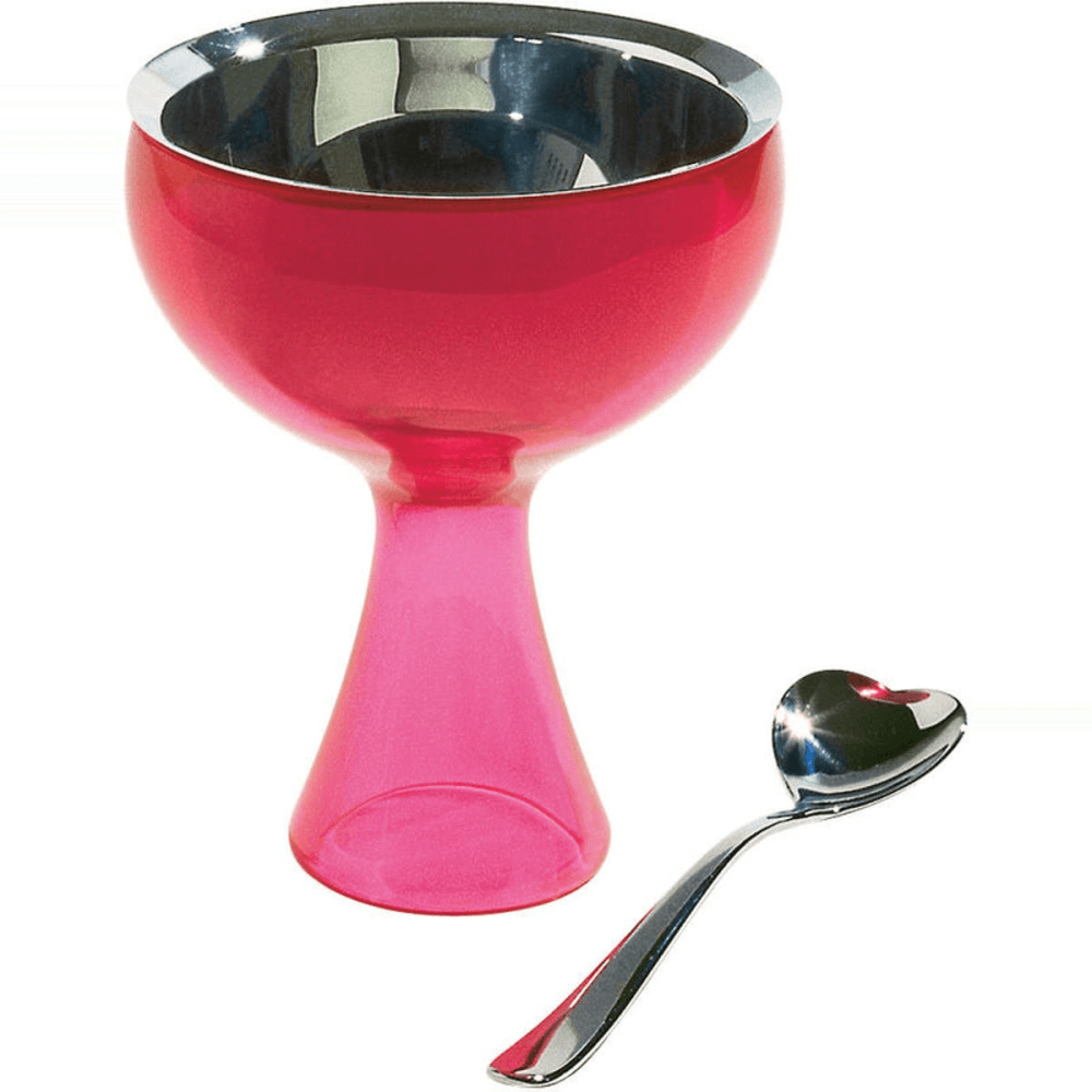 Big Love by Miriam Mirri Ice cream bowl and spoon, Pink