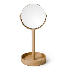 Image showing the Close Up Mirror, H45 x W19.5 x D19.5cm, Oak product.