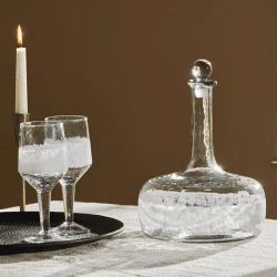 Image showing the Anara Etched Decanter, 750ml, Clear product.