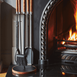 Image showing the Companion Round Fireside Set, H73cm, Black product.