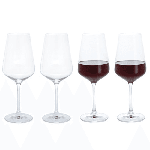 Cheers Set of 4 Red Wine Glasses, 450ml, Clear