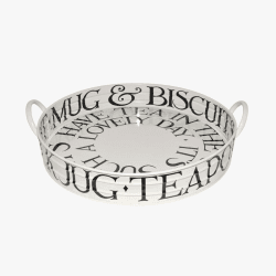 Image showing the Black Toast Large Handle Tray, 39cm  x 6cm, Cream / Black product.