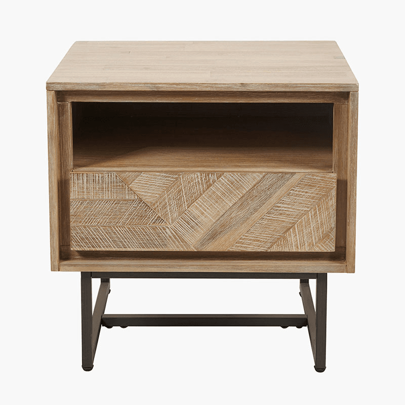 Marca Bedside Table, Acacia Wood