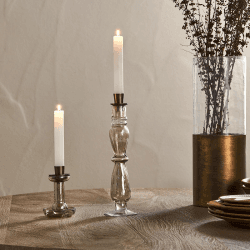 Image showing the Tharad Recycled Glass Candle Holder, H28cm, Smoke product.