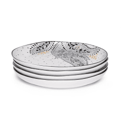 Image showing the Artisanne Noir Set of 4 Salad Plates, D21cm, Monochrome product.
