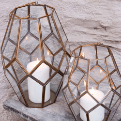 Image showing the Mohani Lantern, H26cm, Antique Brass product.