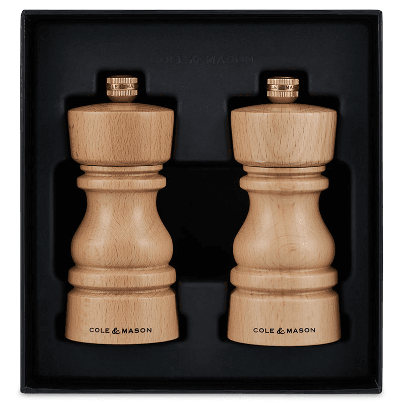 London Salt & Pepper Mills, 130mm, Natural Beech