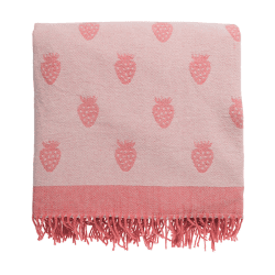 Image showing the Strawberries Picnic Blanket, 145cm, Pink/Black product.