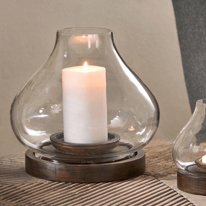 Naryla Mango Wood Lantern, H23cm, Dark Stain