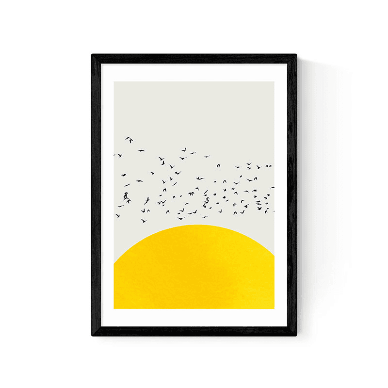 Kubistika A Thousand Birds Print, A2, Black Frame