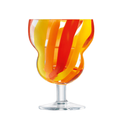 Image showing the Folk Set of 2 Wine Glasses, Orange/Red/Yellow product.