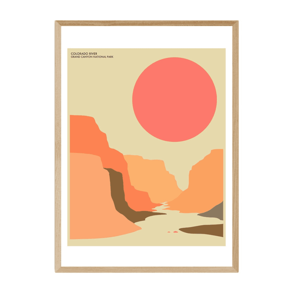 Jazzberry Blue, Grand Canyon Framed Art Print, Beige/ Natural