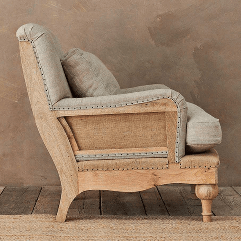 Abe Linen Armchair, Stone