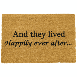 Image showing the Happily Ever After Doormat, L60 x W40 x H1.5cm, Black/Brown product.