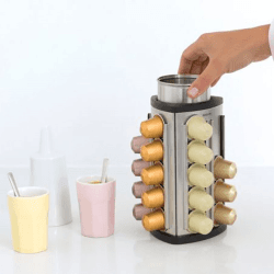 Image showing the Food Enjoyment Coffee Capsule Dispenser, Matt Steel product.