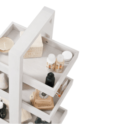 Image showing the Quattro 4 tier caddy, H83 x W22 x D26cm, Oyster White product.