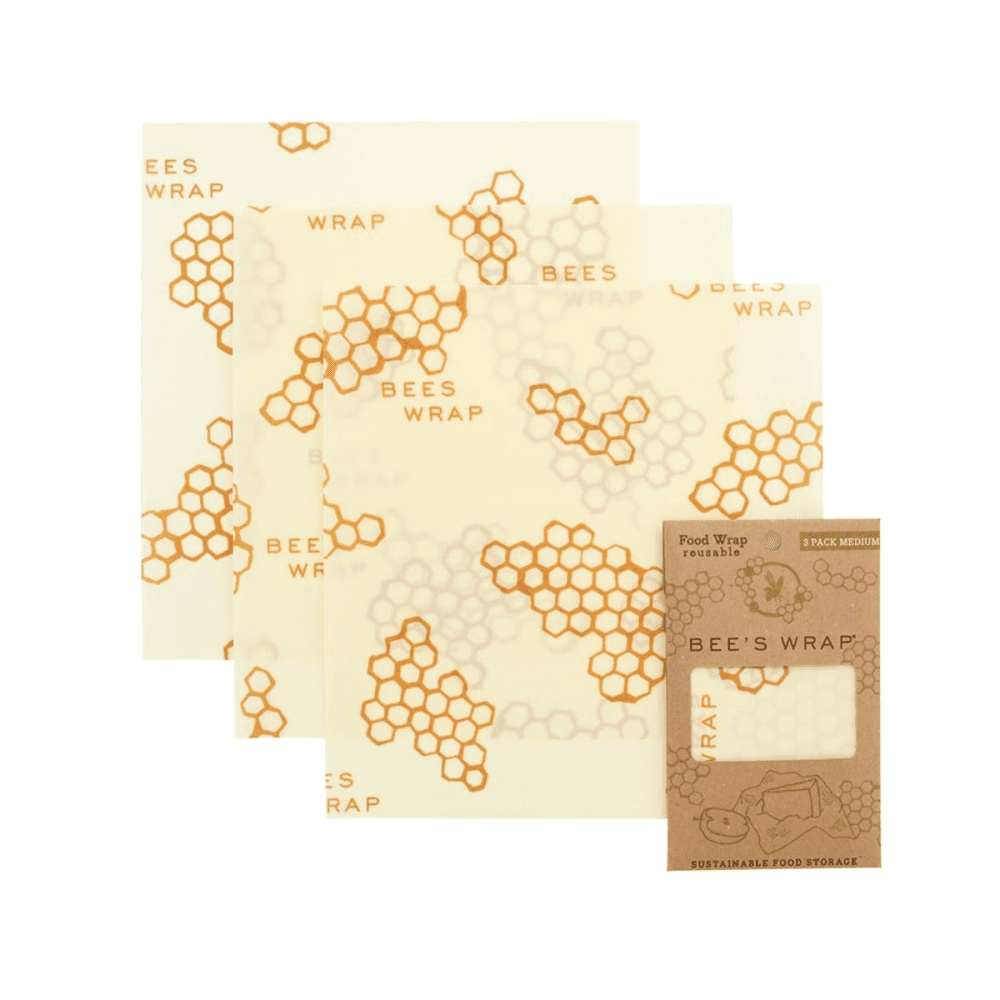 Bee's Wrap Print Pack of 3 medium food wraps, 25 x 28cm