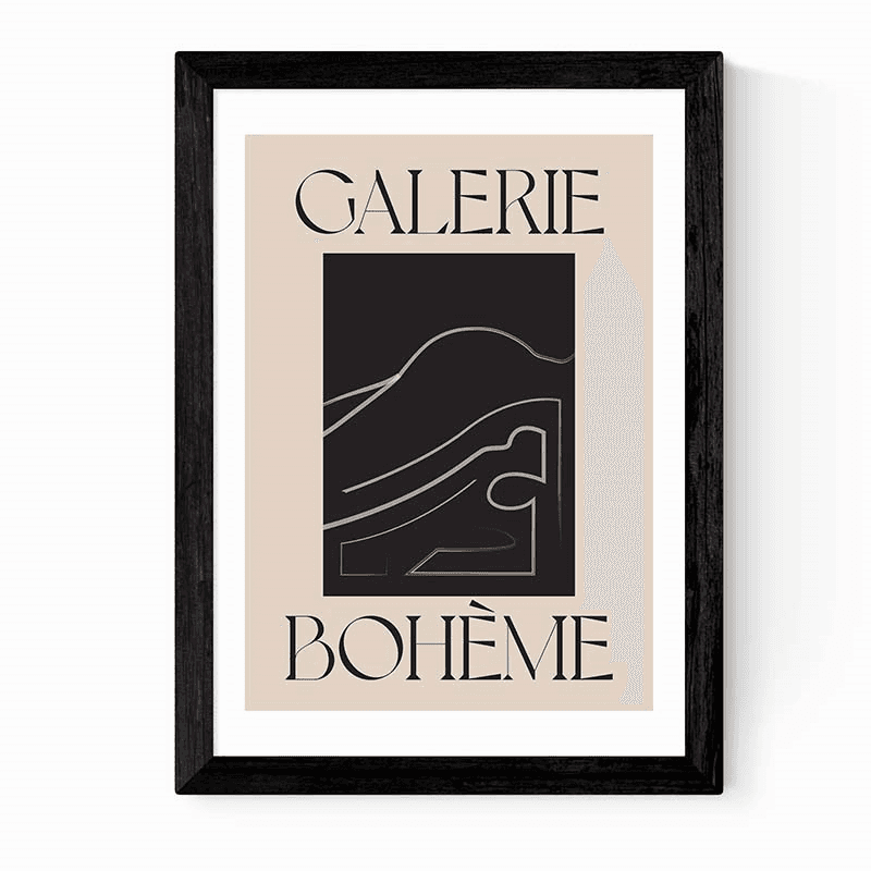 Flower Love Child La Vie Boheme Print, Black