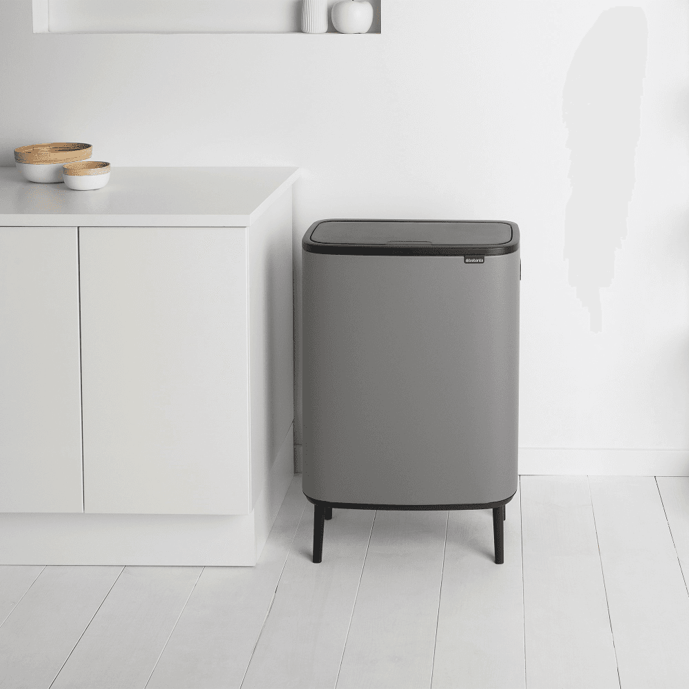 Bo Hi touch bin, 60 litre, Mineral Concrete Grey