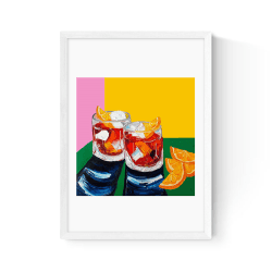 Image showing the Alice Straker Negronis Art Print, H44 x W32cm, Multi product.