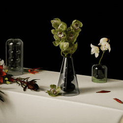 Image showing the Bump Cone Vase, H22cm, Black product.