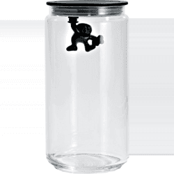 Image showing the Gianni, a little man holding on tight by Mattia Di Rosa Glass box, 1.4 litre, Black product.