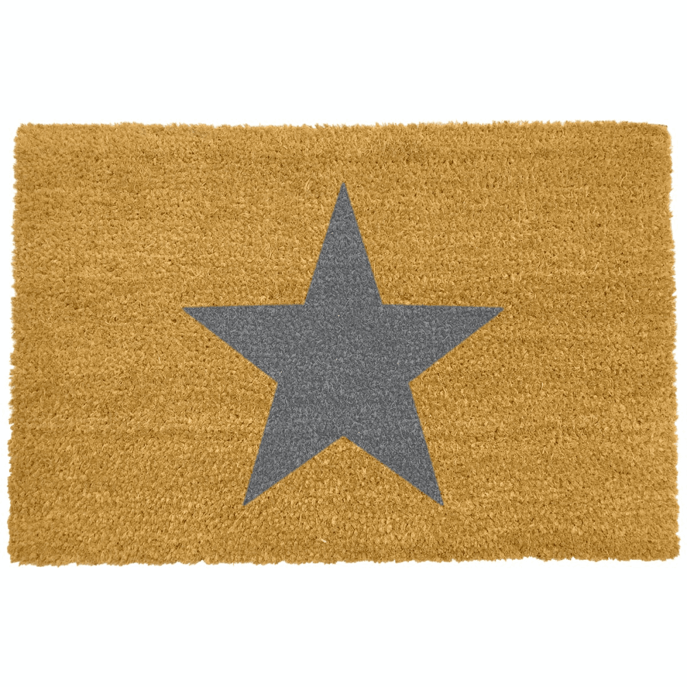 Star Doormat, L60 x W40 x H1.5cm, Grey