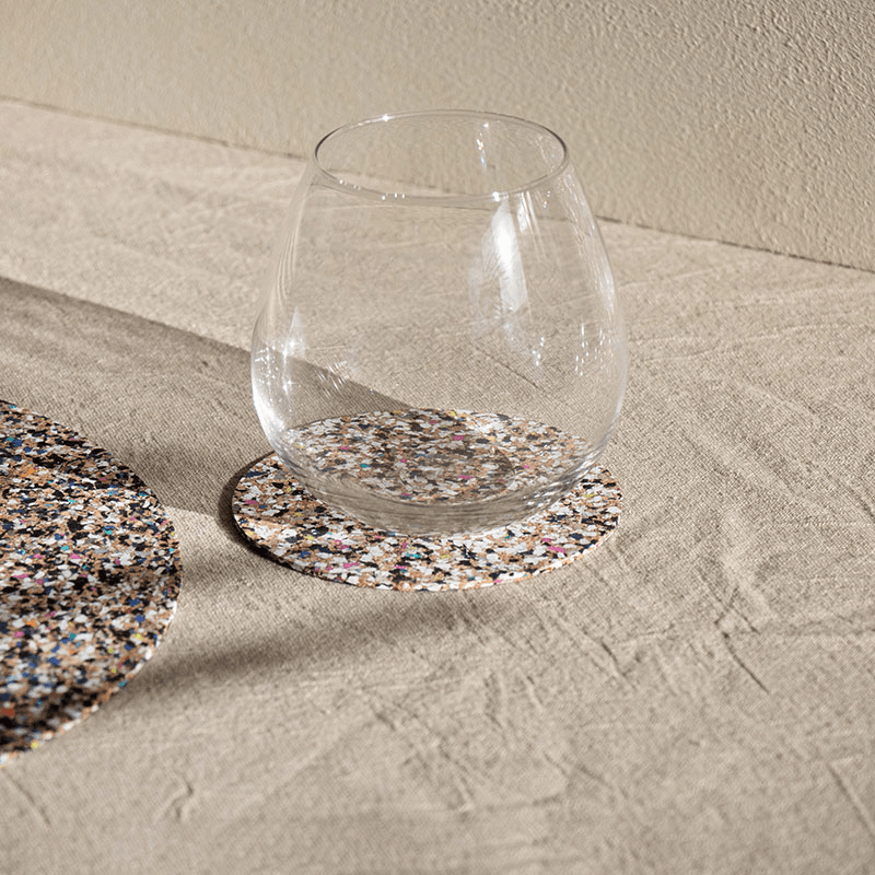 Beach Clean Set of 4 Coasters, D9cm, Multi