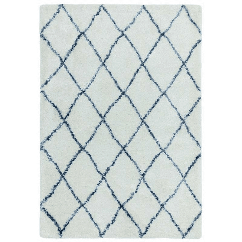Alto Moroccan Style Rug, 120 x 170cm, Cream & Blue
