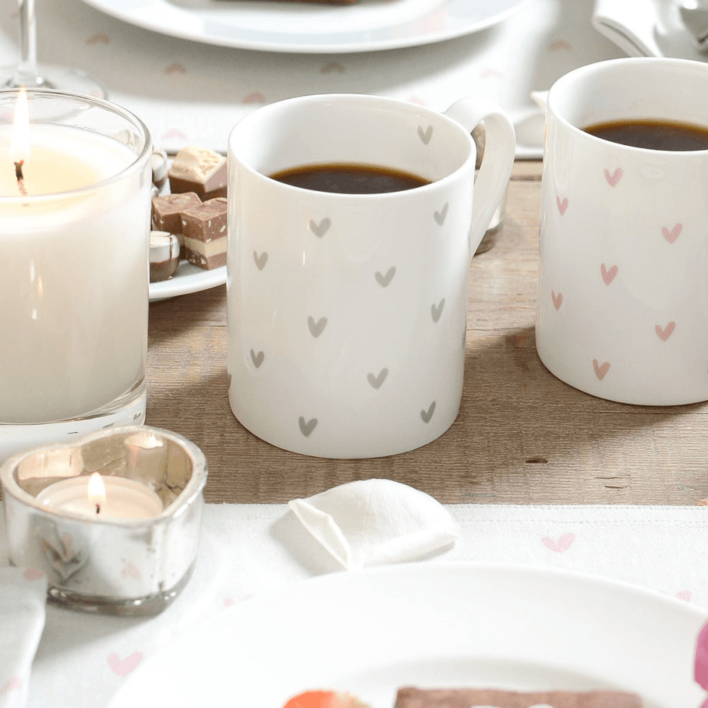 Grey Hearts Mug, 275ml