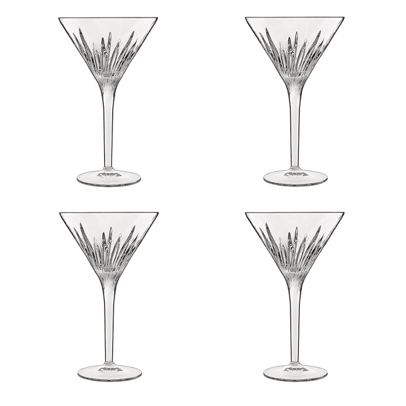 Mixology Set of 4 Martini Glasses, 215ml, Clear