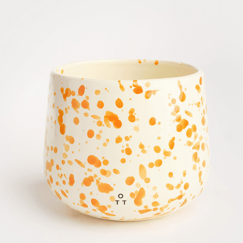 Splatter Indoor Planter, D15 x H13cm, Burnt Orange