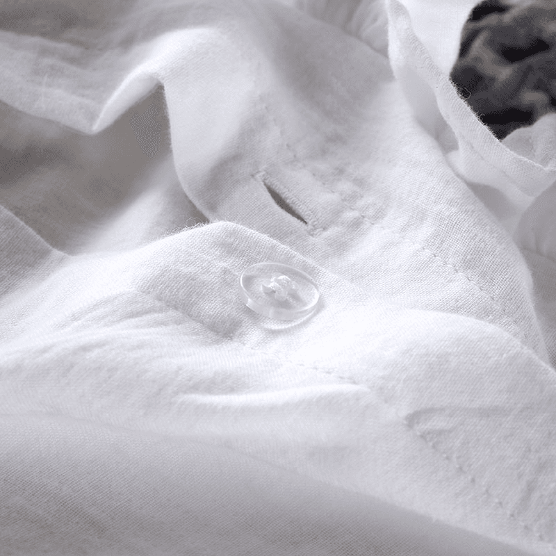 Organic Retreat Ruffle Duvet Set, Super King, White