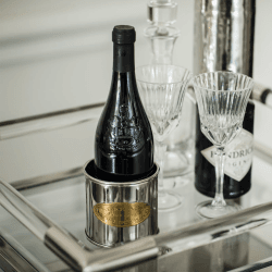 Image showing the Heritage Wine bottle holder, 10.5 x 10.5cm, Stainless Steel And Brass product.