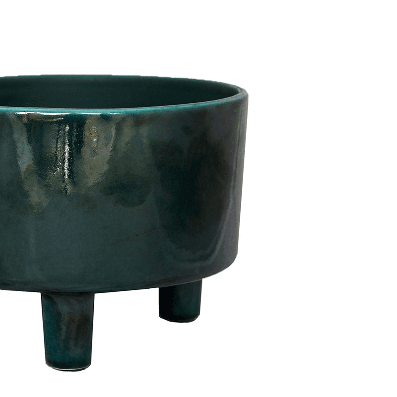Pisa Bowl planter, H14 x W19 x D19cm, Emerald