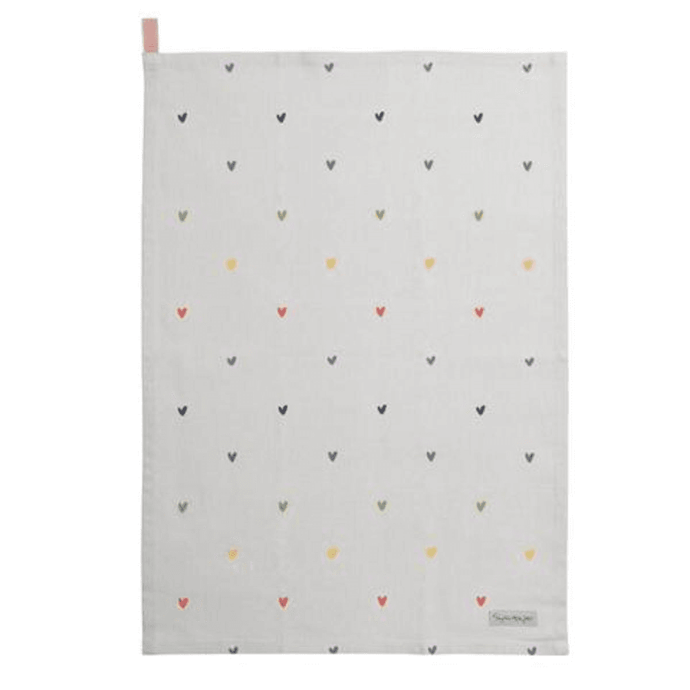 Hearts Tea Towel