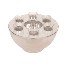 Image showing the Spirit cooler bowl and 6 shot glasses, 25.5 x 14cm, stainless steel product.