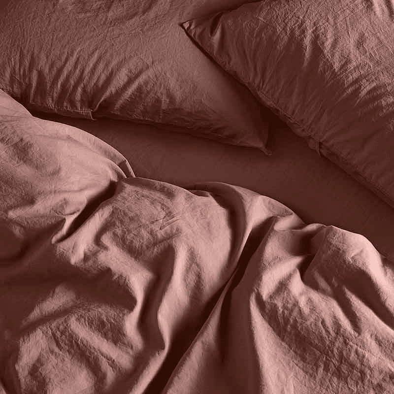 Relaxed Cotton Super King Duvet Cover, Rust