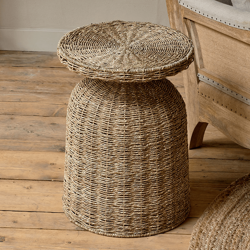 Nish Side Table, Rattan