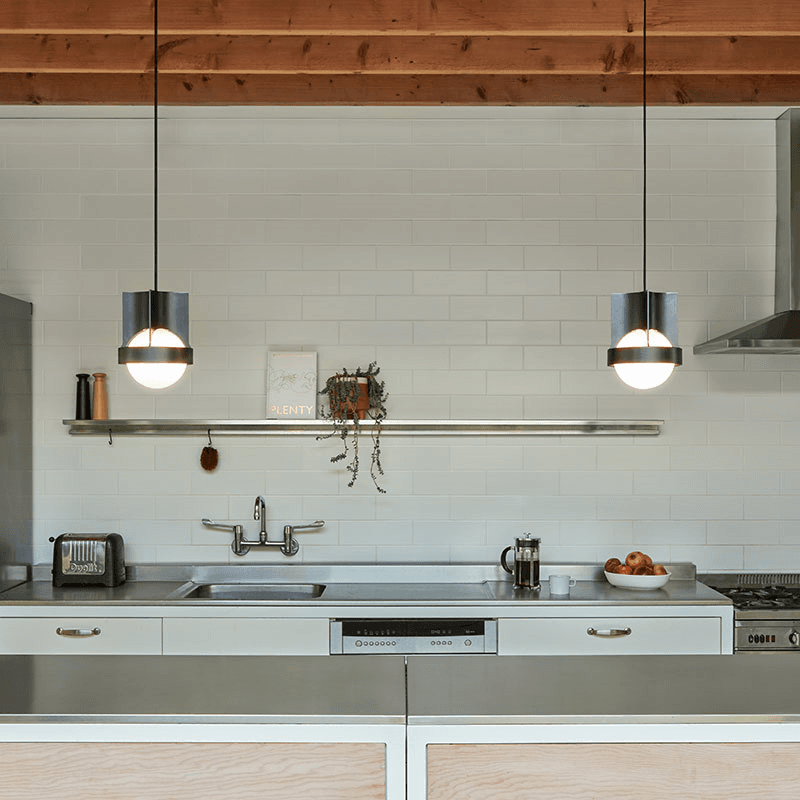 Large Loop Single Pendant with Sphere IV, Dark Grey
