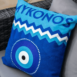 Image showing the Mykonos Cushion, 45 x 45cm, Blue product.