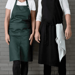 Image showing the Twill Apron with pocket, 80 x 95cm, Black product.